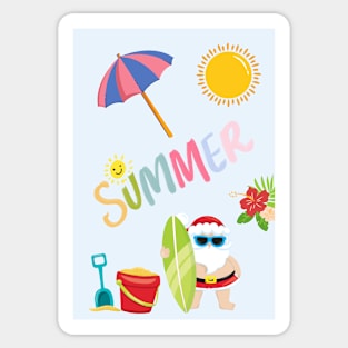 Santa's Summer Vacation Sticker